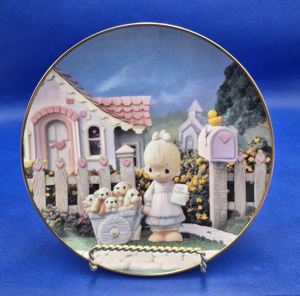 Precious Moments Sam Butcher God Loveth a Cheerful Giver Collector Plate COA